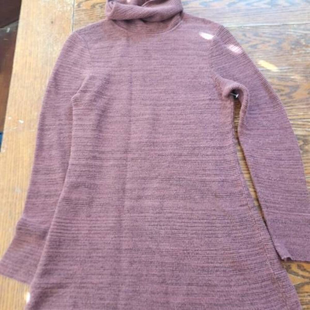 Peruvian Connection pima cotton blend sweater turtleneck tunic dress sz XS